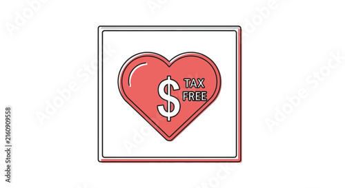 Tax free finance heart icon