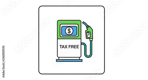 Tax free fuel pump icon
