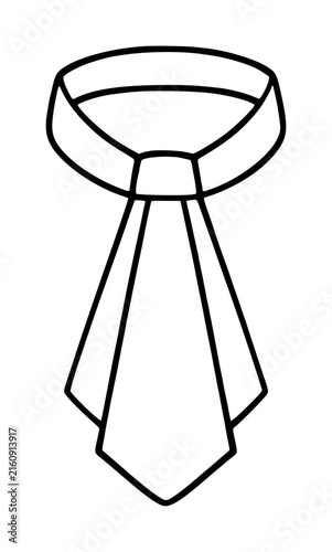 Принти на полотні Elegant minimalist ascot tie vector icon illustration featuring a classic formal cravat design with clean black outlines for sophisticated fashion branding, wedding attire, and luxury apparel