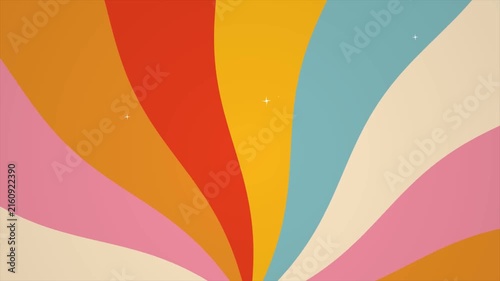 Retro Wavy Sunburst Colorful Motion Background
