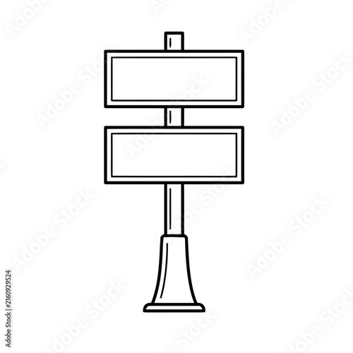Blank Signpost with Two Rectangular Signs