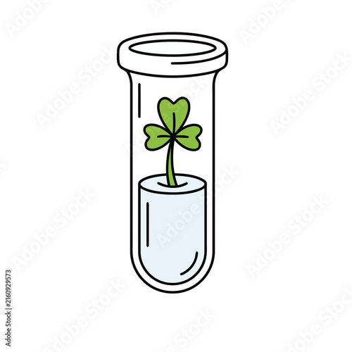 Clover sprout in a test tube