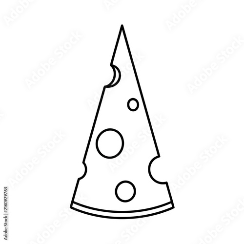 Slice of cheese with holes