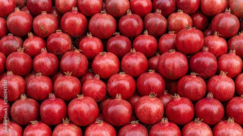 Fresh Ripe Pomegranate Fruit  at the market