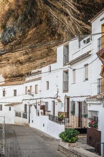 Setenil de las Bodegas, a town famous for its houses built into a rock formation in Cadiz province in Andalusia, Spain