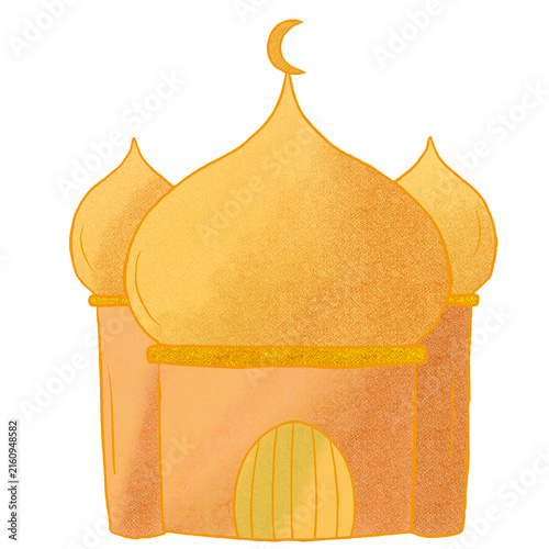 Photography gold mosque illustration
