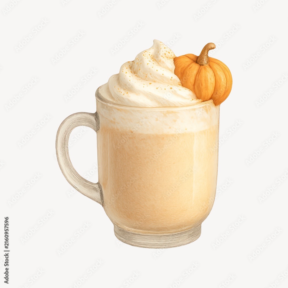 Fototapeta premium Pumpkin spice latte illustration