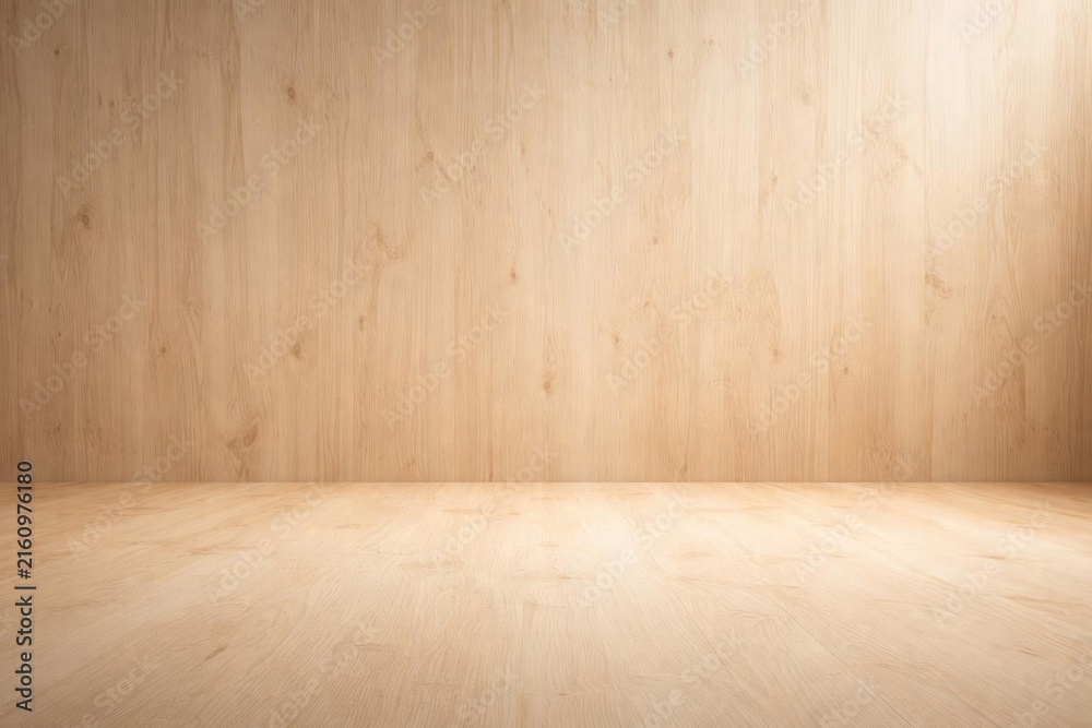 Naklejka premium Light Wooden Interior Background with Smooth Surface and Natural Texture