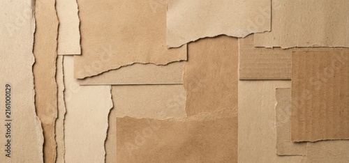 Eco Conscious Recycled Paper Collage Background