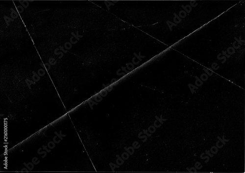 Dark Black Grunge Creased Scratched Distressed Paper Texture - Grainy Grain Noisy Noise Gritty Folded Paper Overlay Template Background