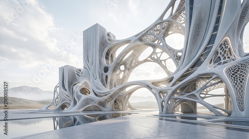enormous rectangle buildings resembling natural cellular growth