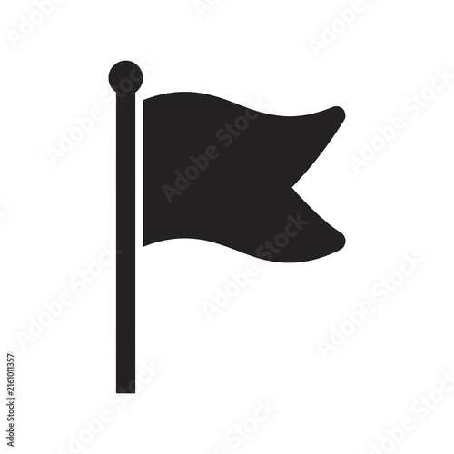 Фотография Simple black flag icon symbol on a pole for navigation and location mark Vector