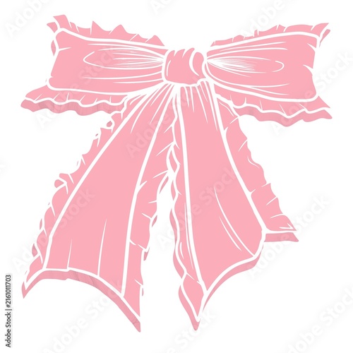 pink bow on white background