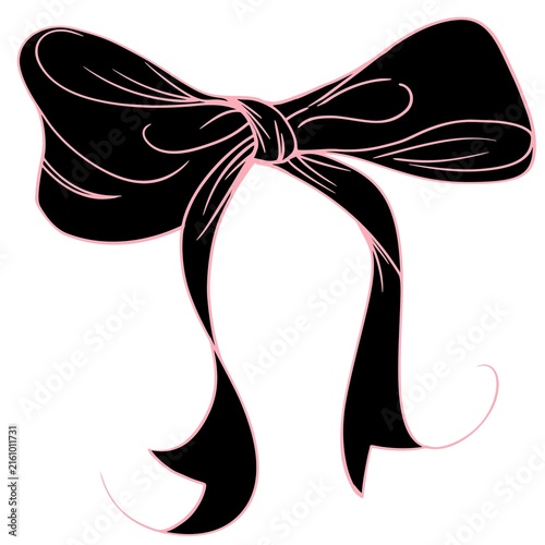 black pink ribbon bow