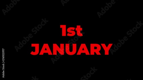 January month looping animation. first month of year