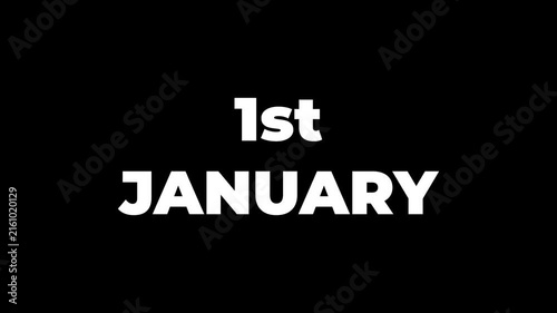 January month looping animation. first month of year