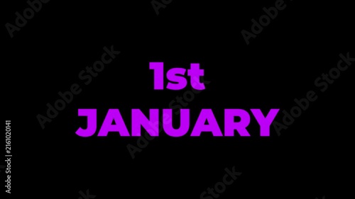 January month looping animation. first month of year