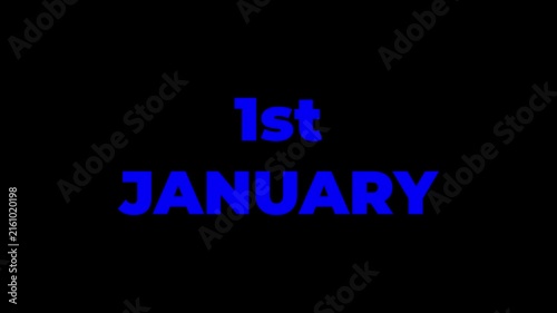 January month looping animation. first month of year