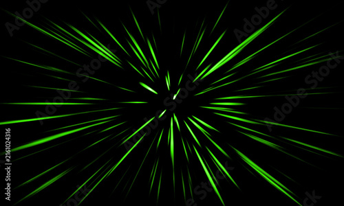 Canvastavla Abstract neon green hyperspace warp speed zoom light rays burst modern backgroun