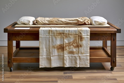Antique Textile on Acid-Free Board for Museum Conservation Display