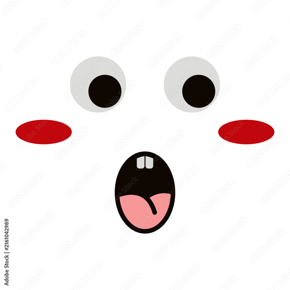 Naklejka premium Cartoon Facial Expression on White Background