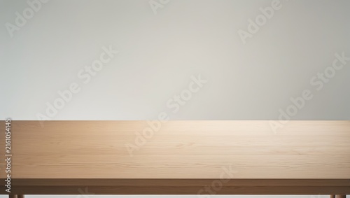 Minimal Wooden Tabletop with Smooth Surface and Neutral Background