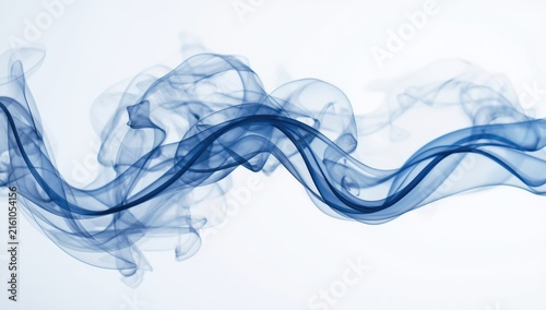 Blue Smoke Waves Flowing Across a Light Background