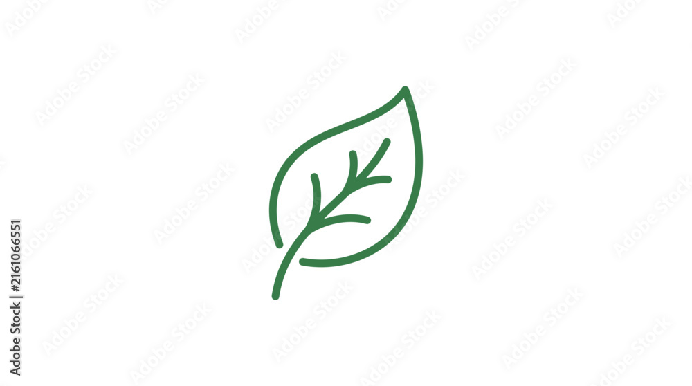 Fototapeta premium Green Leaf Icon Isolated on Transparent Background