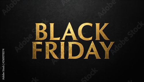 Gold Text Reading Black Friday on a Dark Background