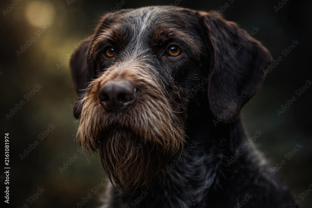 Obraz premium Closeup of a Dog with a Beard in Soft Natural Light