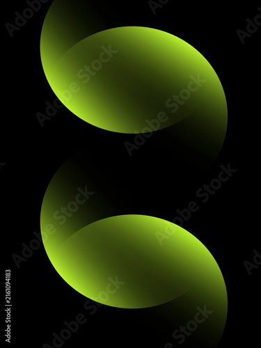 Abstract Neon Lime Green Curved Dynamic Twist Shape Vector Design