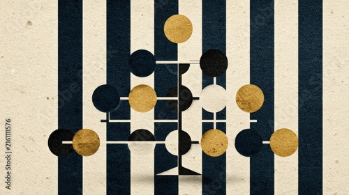 Picture of a painting with circles and dots on it genealogy tree concept