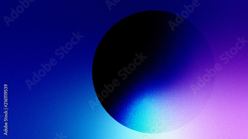 Quadro su tela grain Blue Planet Sphere with Glowing Circles and Cosmic Light in Deep Space, Fu