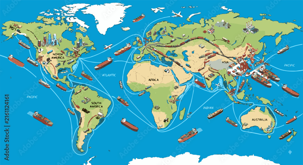 Fototapeta premium International Trade and Global Shipping Economy