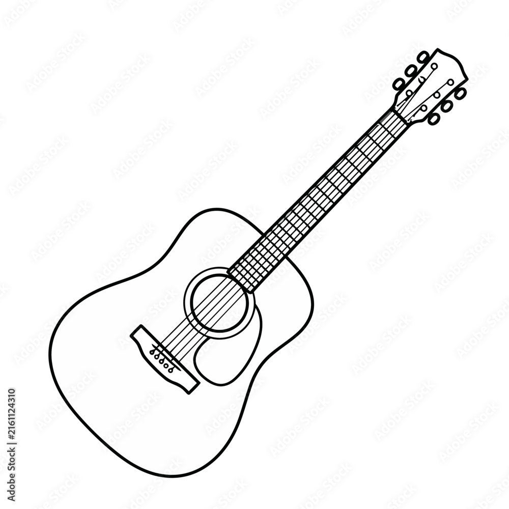 Fototapeta premium Acoustic guitar outline