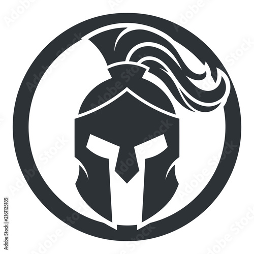 Spartan warrior helmet logo symbol icon vector graphic illustration
