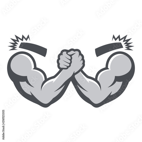 Obraz na płótnie Muscular arms wrestling match strength