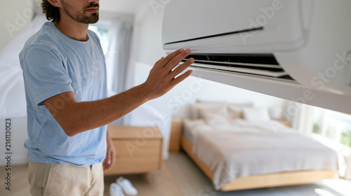 Checking Air Conditioner Airflow and Cooling Malfunction Concept