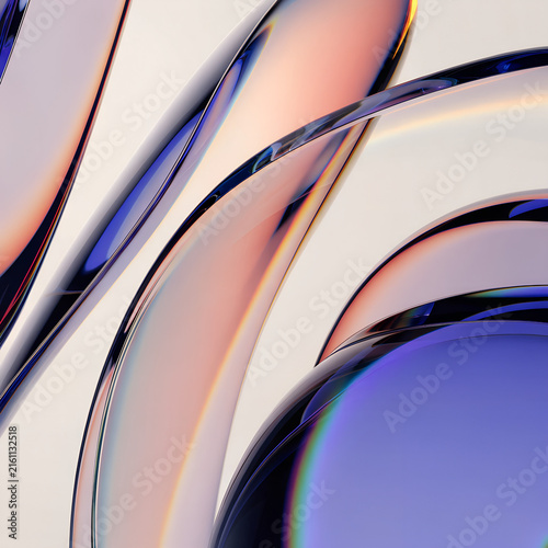 Modern Futuristic Metallic Curves on Dark Background