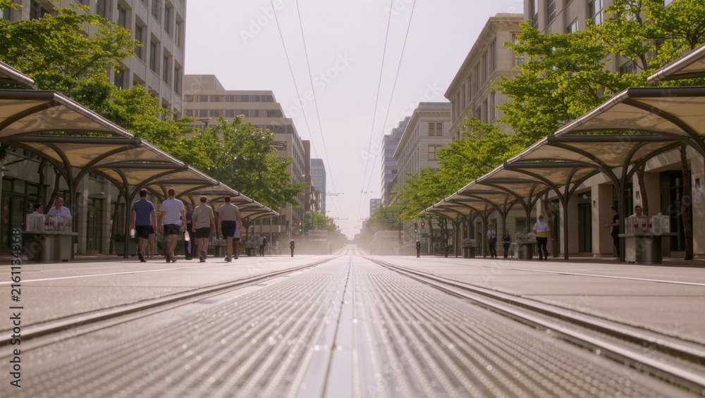 Naklejka premium City streets designed for extreme heat