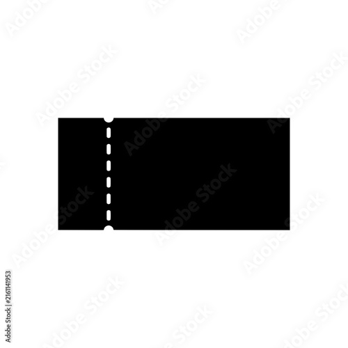 Black Ticket Vector, Coupon Icon, Voucher Graphic, Event Pass Silhouette, Simple Coupon Design