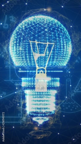 Animation of light bulbs and data processing