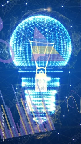 Animation of light bulbs and data processing