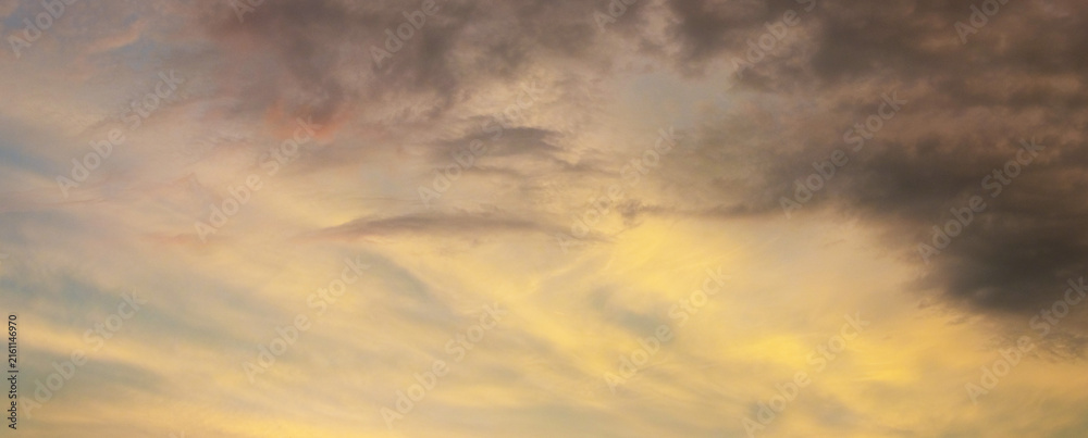 Fototapeta premium Dramatic evening sky with colorful clouds during sunset