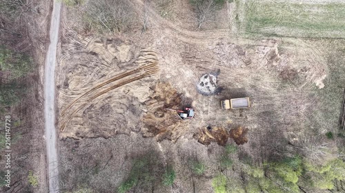 Big machines working to level terrain