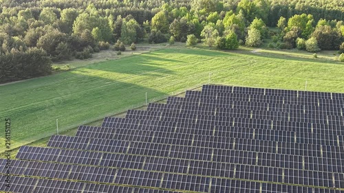 Clean energy solar panels arranged in diagonal rows
