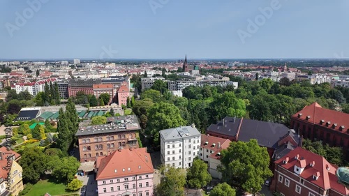 Panoramic view of the city center of Wrocław from Cathedral, Lower Silesian Voivodeship, Poland