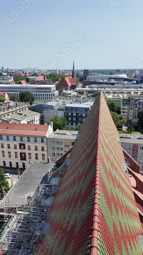 Panoramic view of the city center of Wrocław from Cathedral, Lower Silesian Voivodeship, Poland