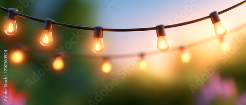 Glowing String Lights Against a Soft Bokeh Background