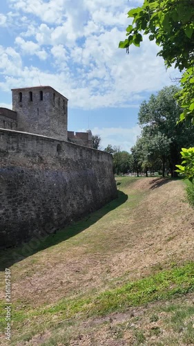 Amazing view of Baba Vida Fortress at the coast of Danube river in town of Vidin, Bulgaria